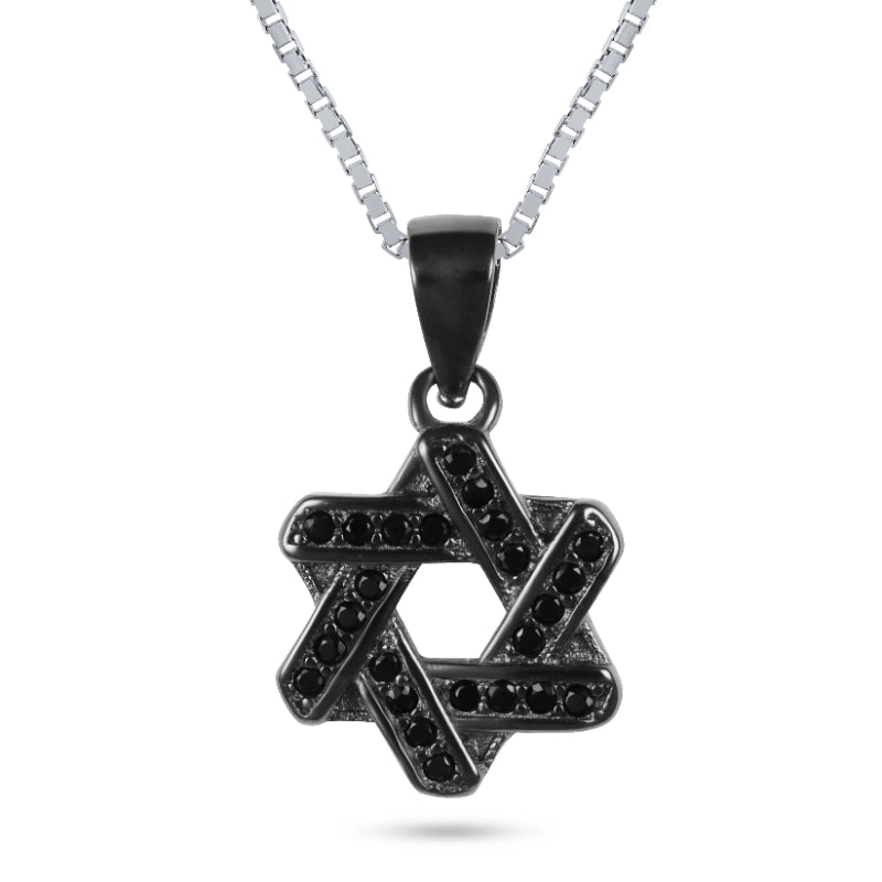 שרשרת כסף מגן דוד קטן מעוצב