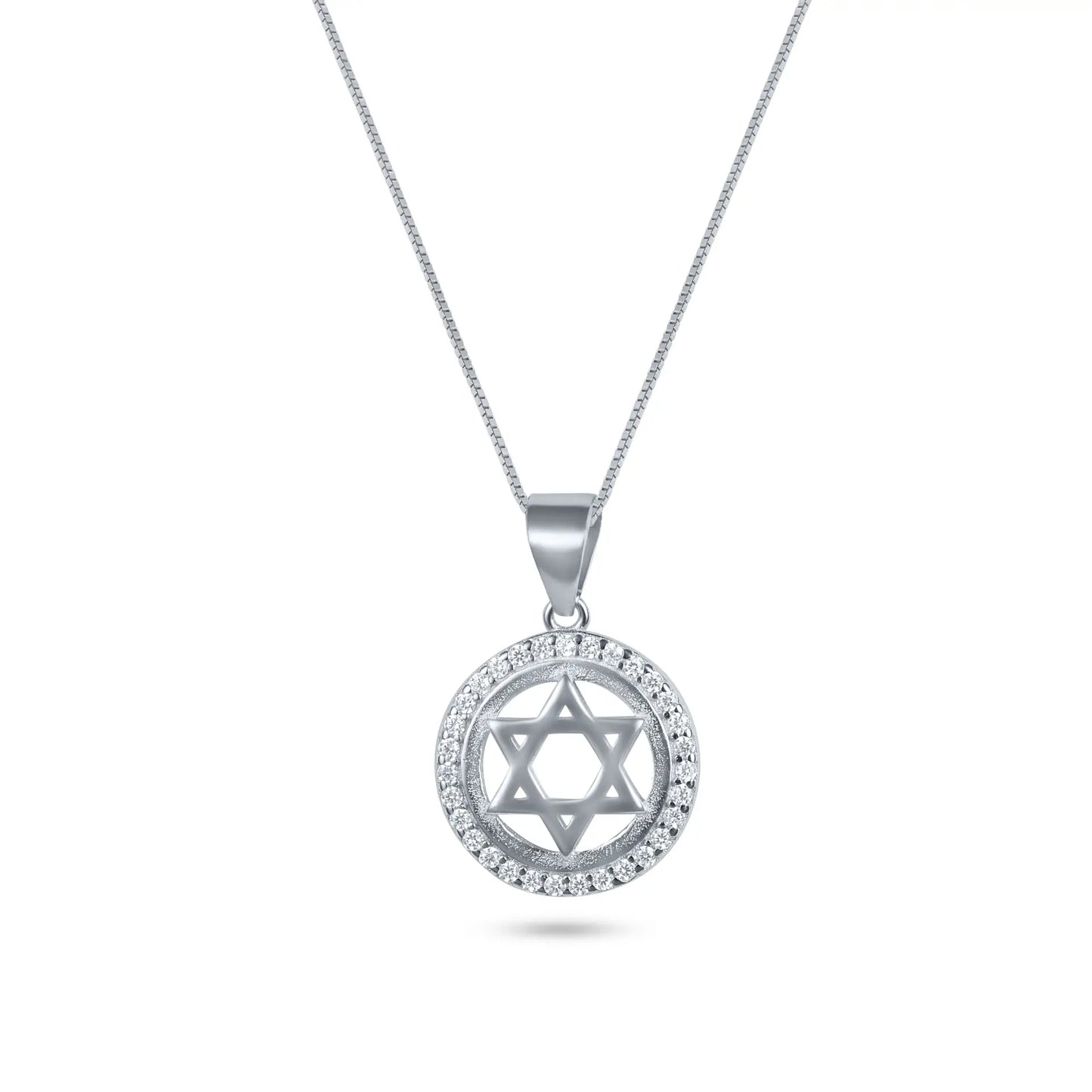 שרשרת כסף 925 JETEM תליון מגן דוד משובץ