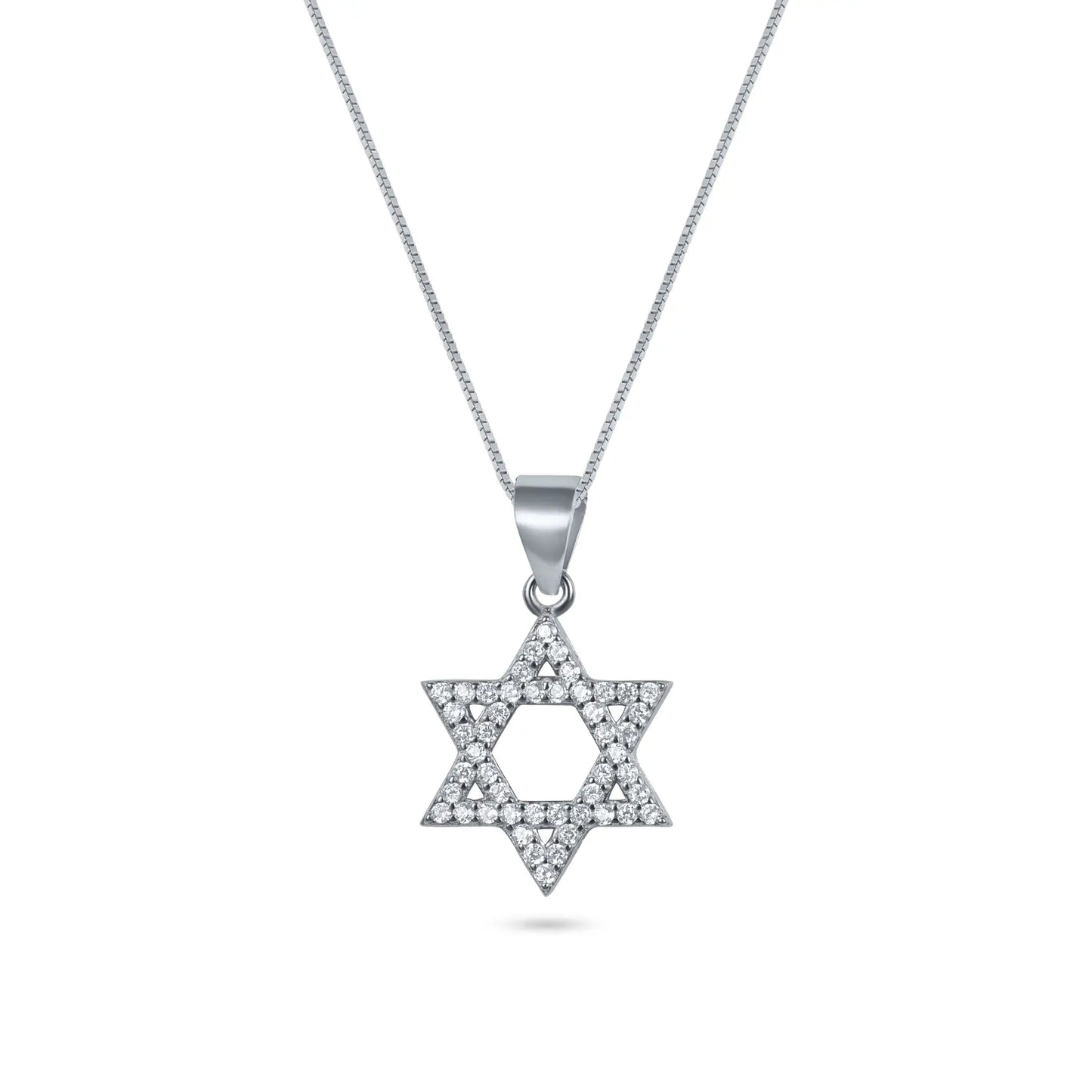 שרשרת כסף 925 JETEM תליון מגן דוד משובץ