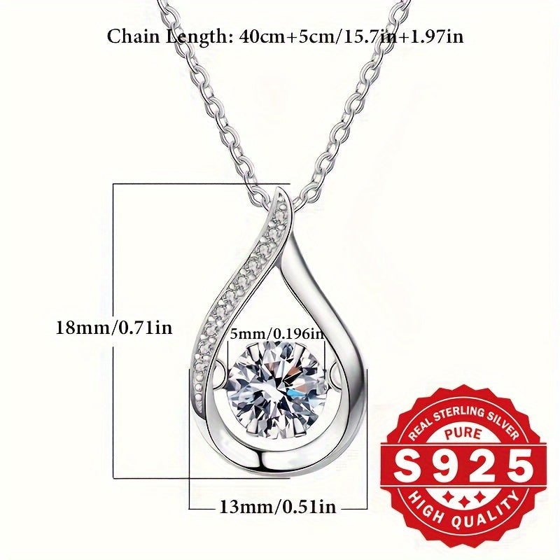 Luxurious and shiny pendant necklace, pure silver s925 