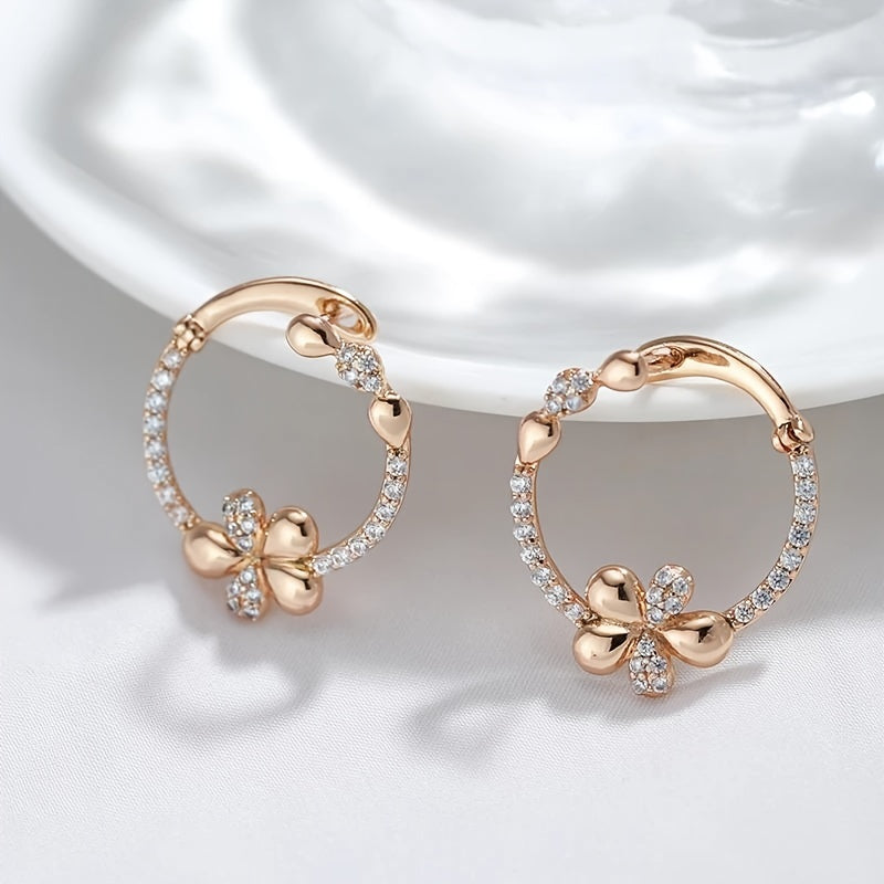 Elegant floral hoop earrings