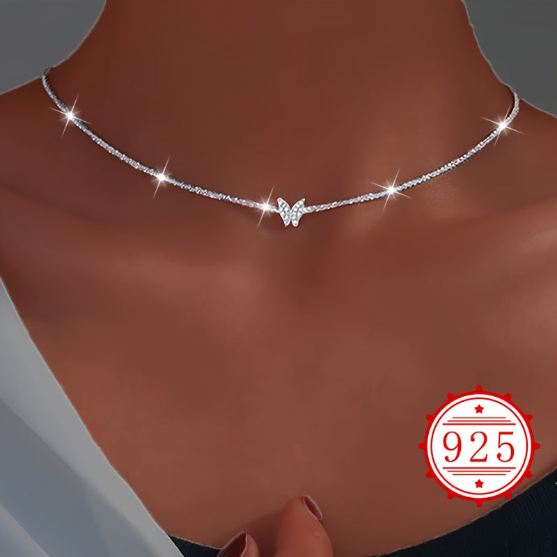 925 silver butterfly collar 