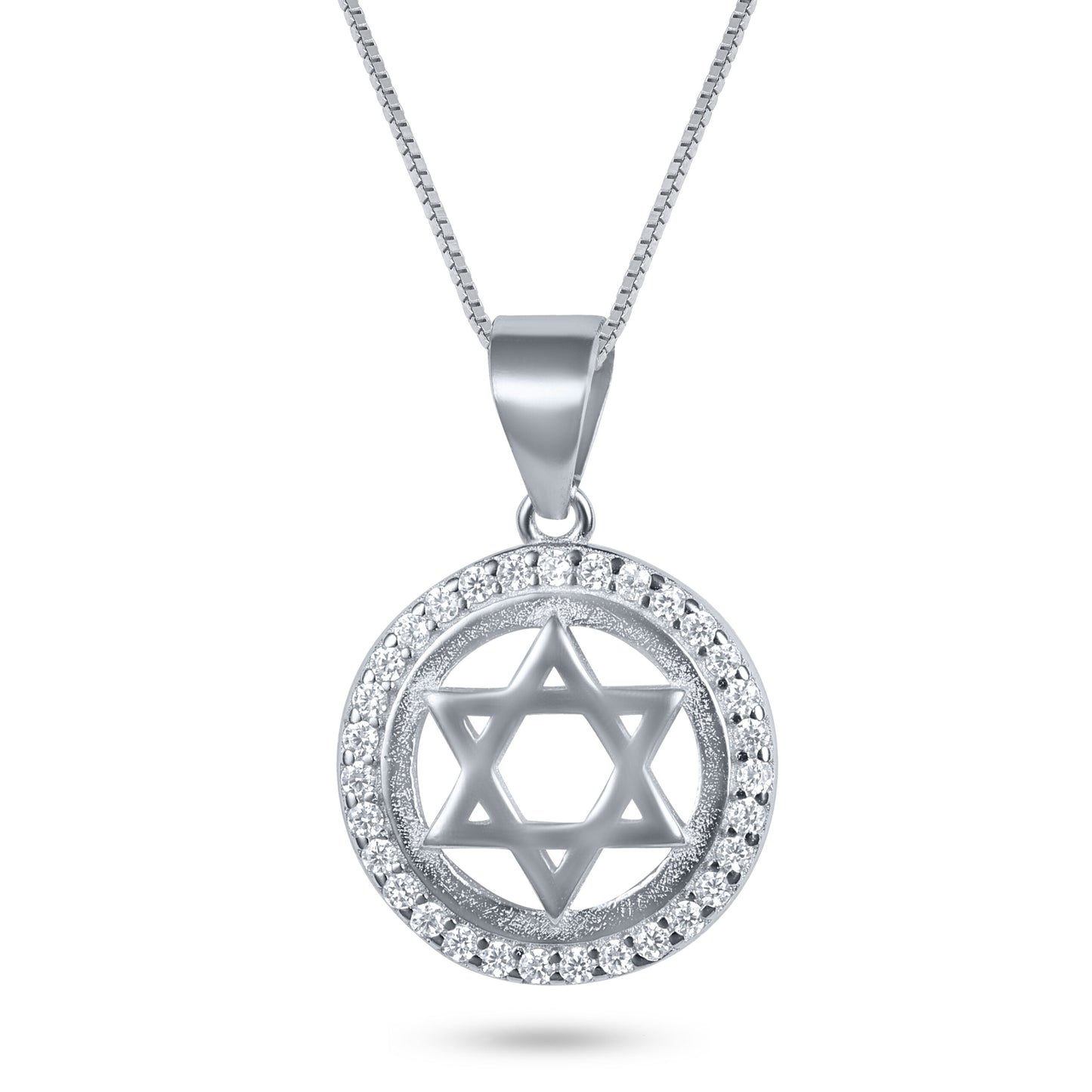 שרשרת כסף 925 JETEM תליון מגן דוד משובץ