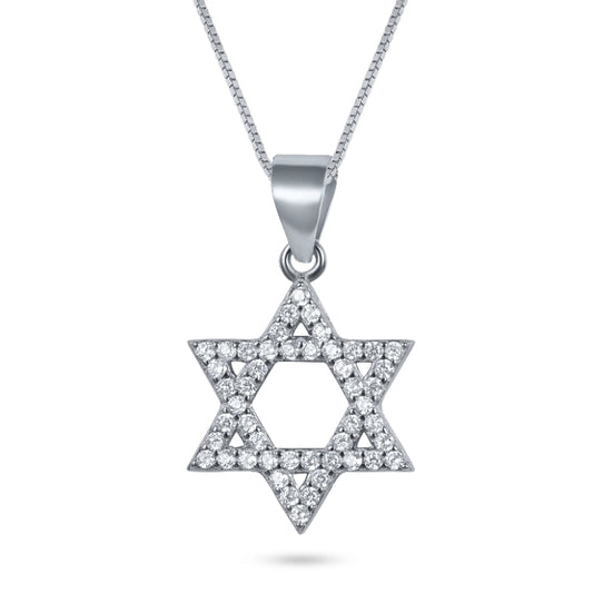 שרשרת כסף 925 JETEM תליון מגן דוד משובץ