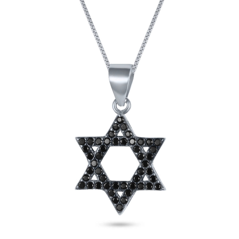 שרשרת כסף 925 JETEM תליון מגן דוד משובץ