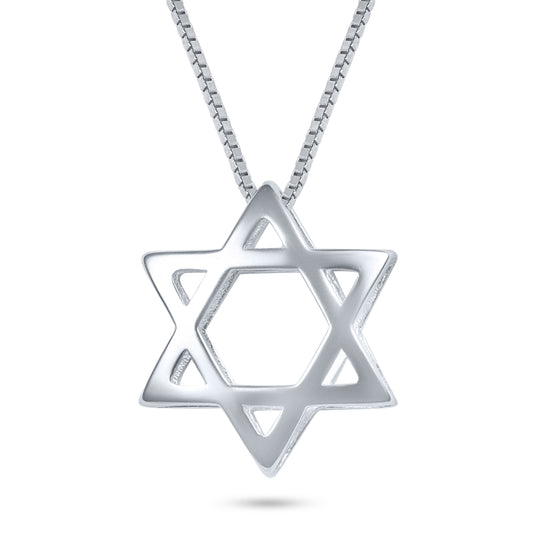שרשרת כסף 925 JETEM תליון מגן דוד תלת מימד