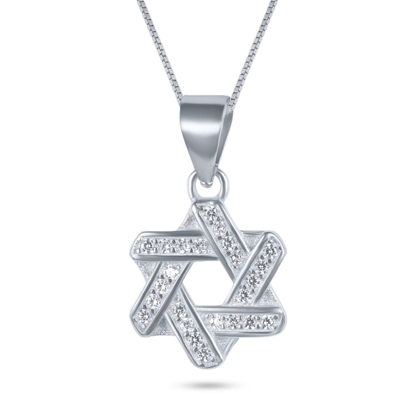 שרשרת כסף מגן דוד קטן מעוצב