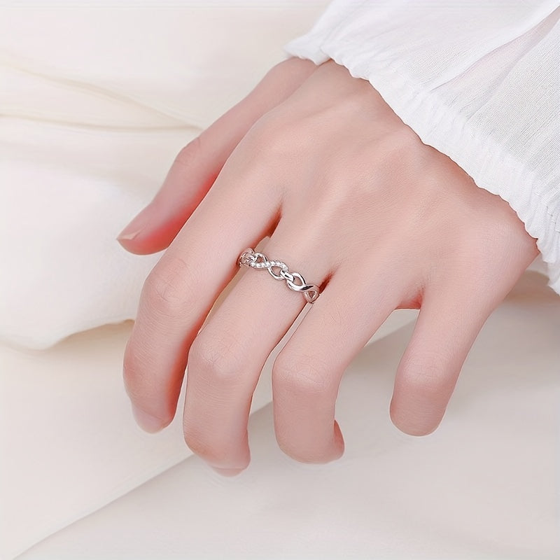 Elegant 925 Sterling Silver Infinity Ring