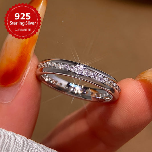 Sparkling ring made of S925 sterling silver 