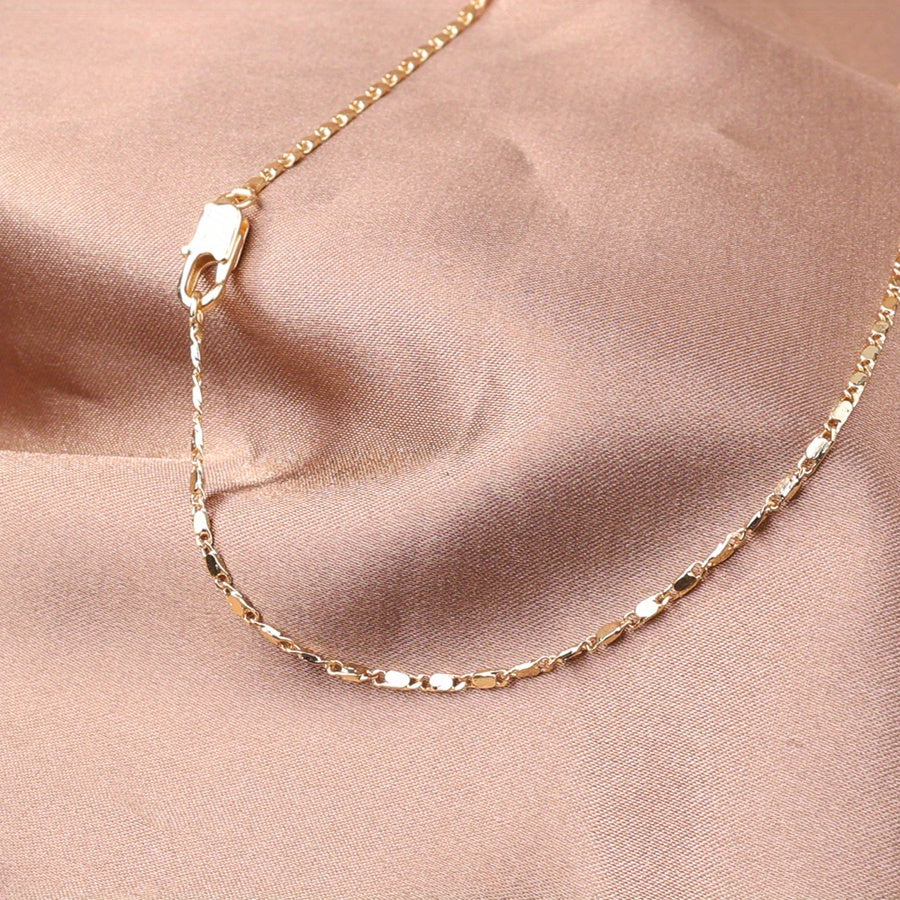 2mm flat Italian punk necklace, 18k gold plated