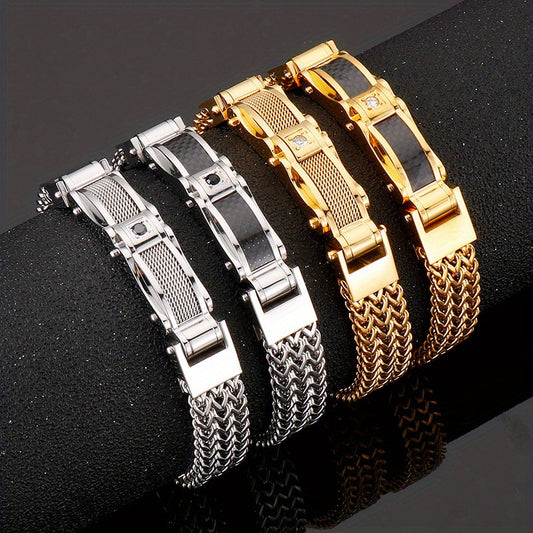 Diamond Titanium Bracelet with Magnetic Clasp 