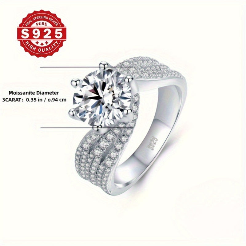 Luxurious 925 silver ring with zircon