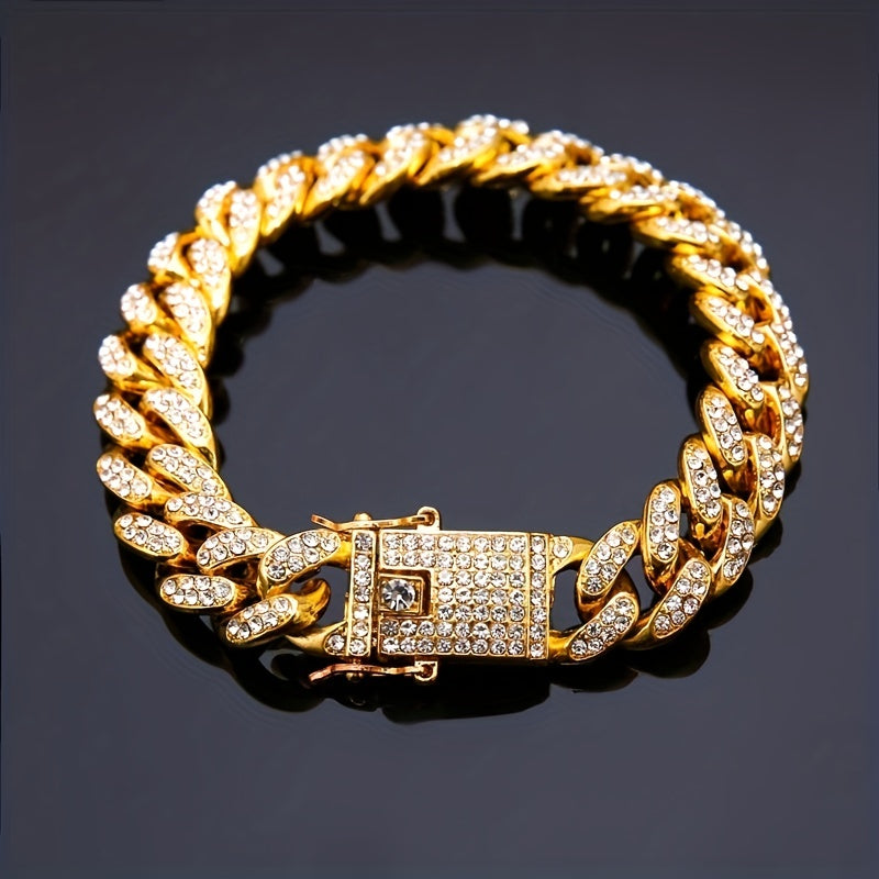 12mm Hip Hop Cool Cuban Bracelet with Zircon