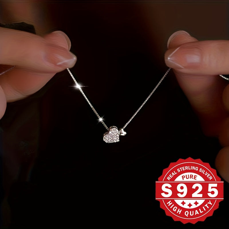 s925 sparkling necklace with pure silver zircon