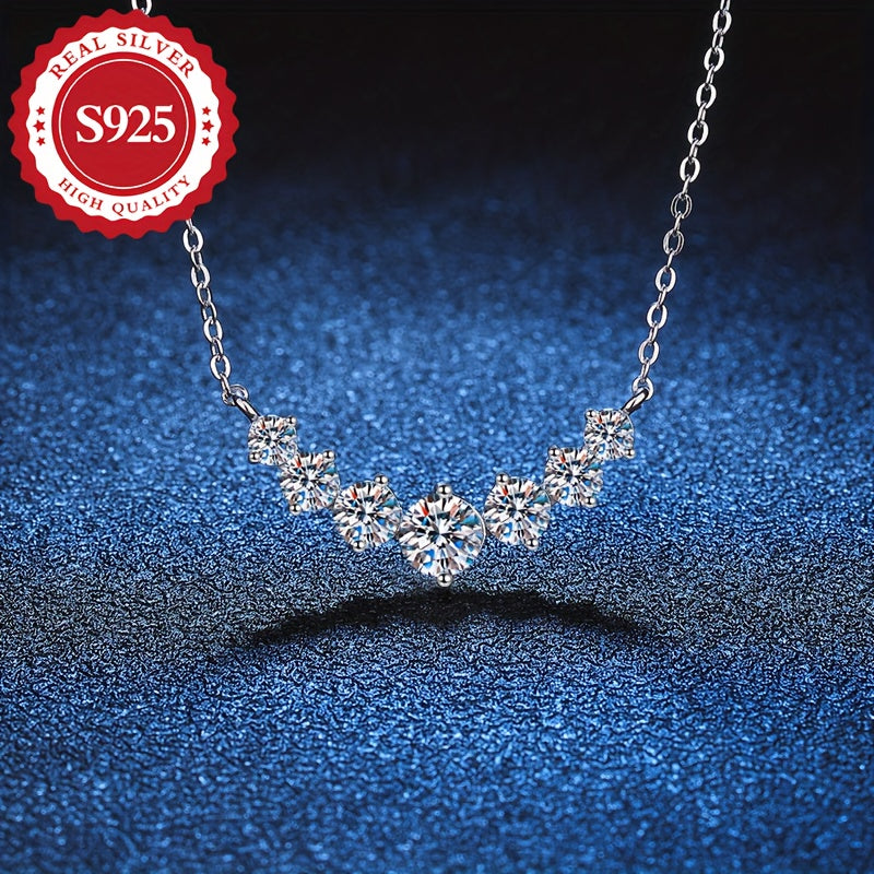 Sparkling Zirconia Pendant Necklace in 925 Silver