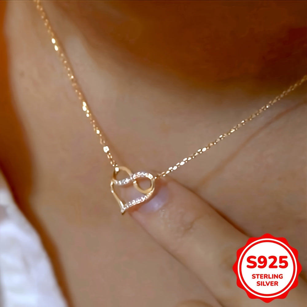 S925 Sterling Silver Zircon Infinity Necklace