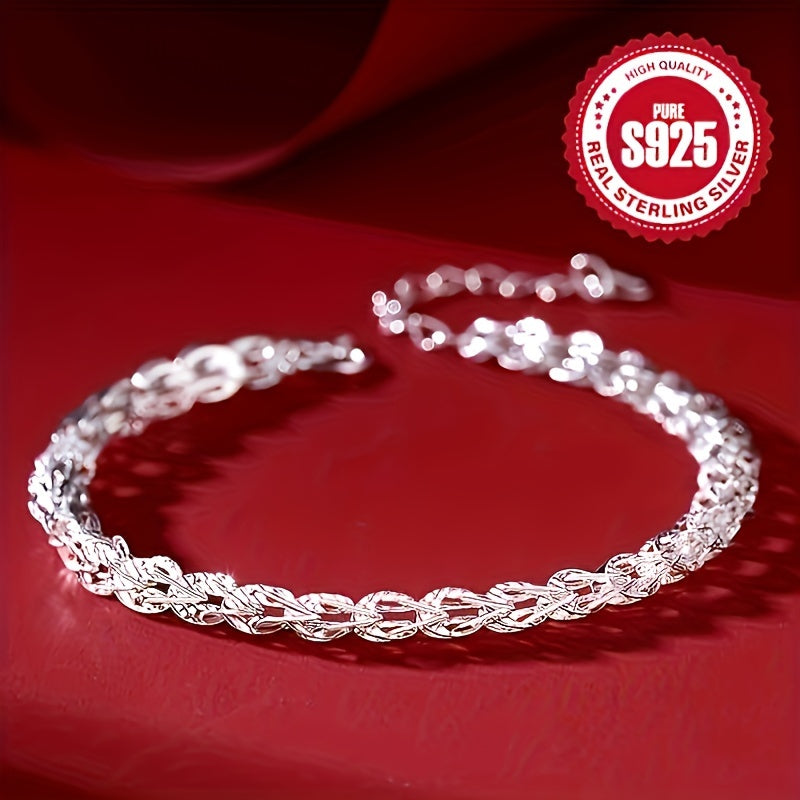 Shiny 925 Sterling Silver Phoenix Tail Bracelet 