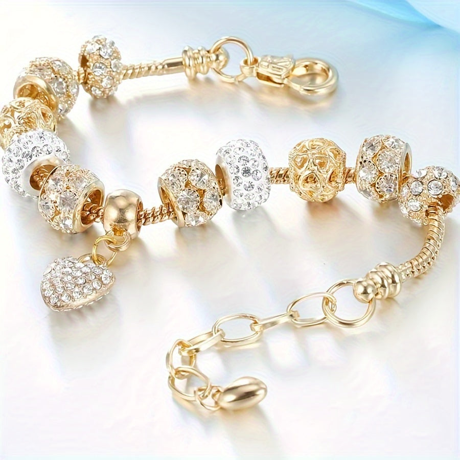 Elegant 14k gold bracelet with glass beads