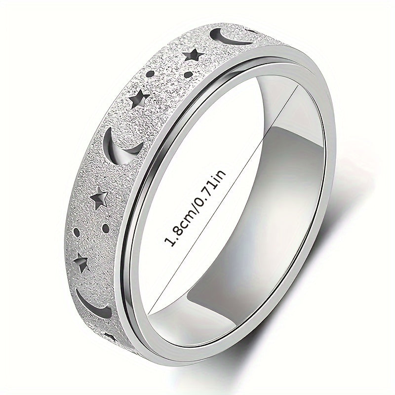 Stainless steel vibrating ring with rotating design