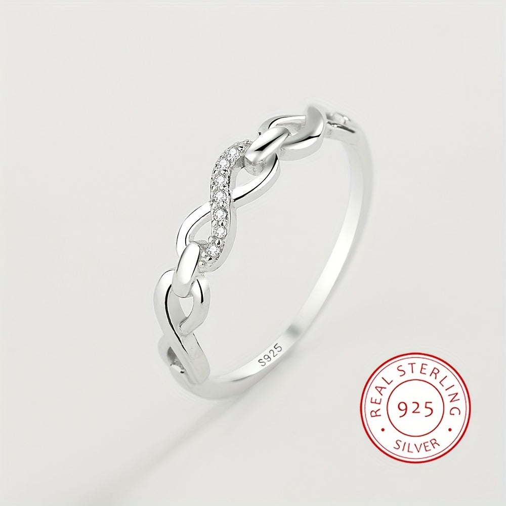 Elegant 925 Sterling Silver Infinity Ring