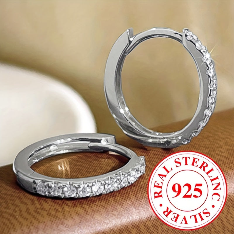 Elegant 925 silver hoop earrings 