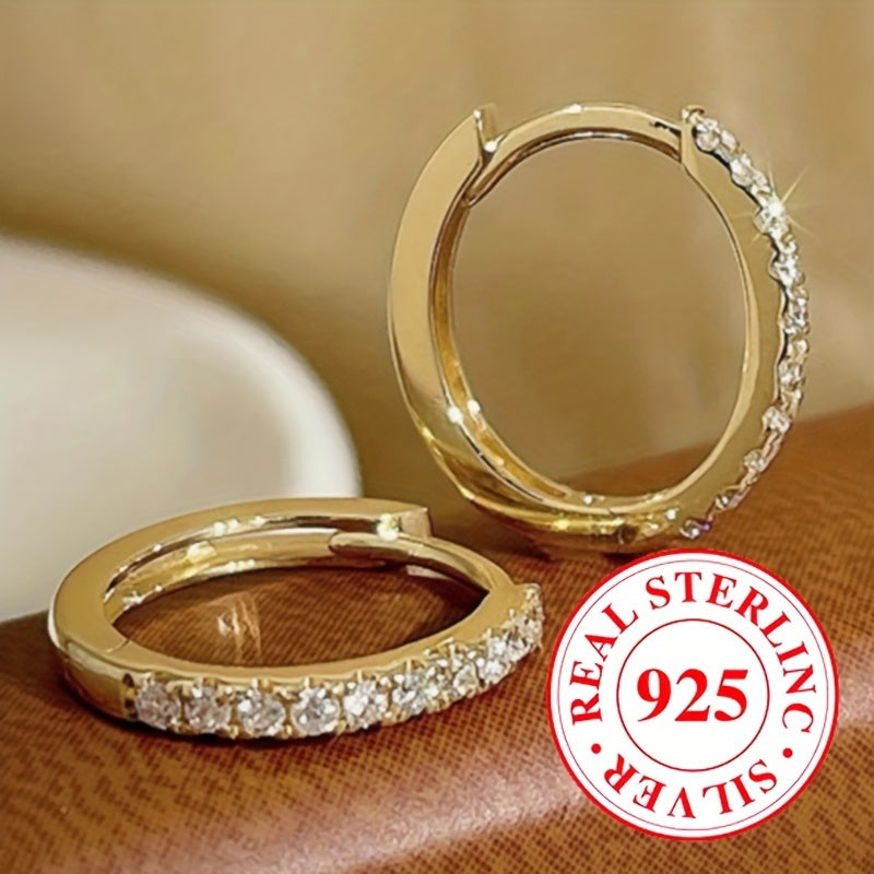 Elegant 925 silver hoop earrings 