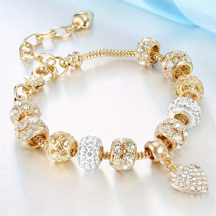 Elegant 14k gold bracelet with glass beads