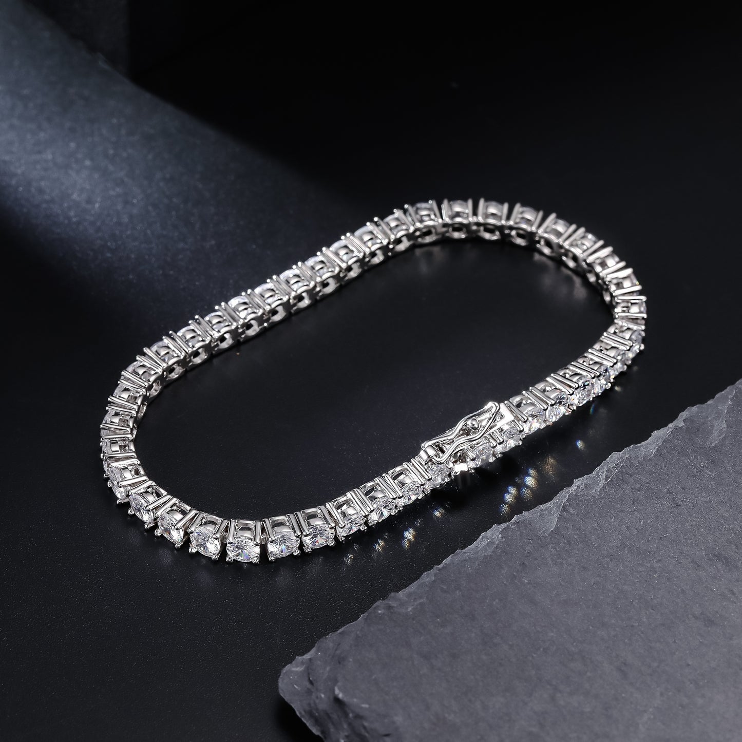 4mm Synthetic Zircon White Tennis Chain 