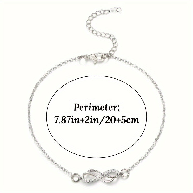 Vintage Infinity Symbol Sterling Silver Bracelet S925 