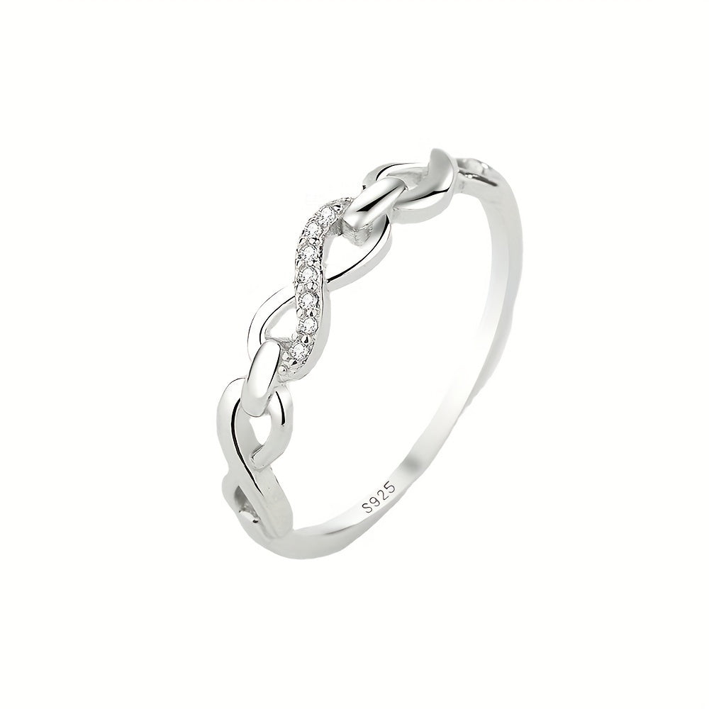 Elegant 925 Sterling Silver Infinity Ring