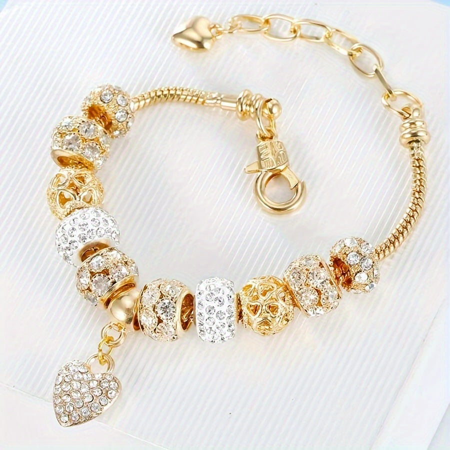 Elegant 14k gold bracelet with glass beads