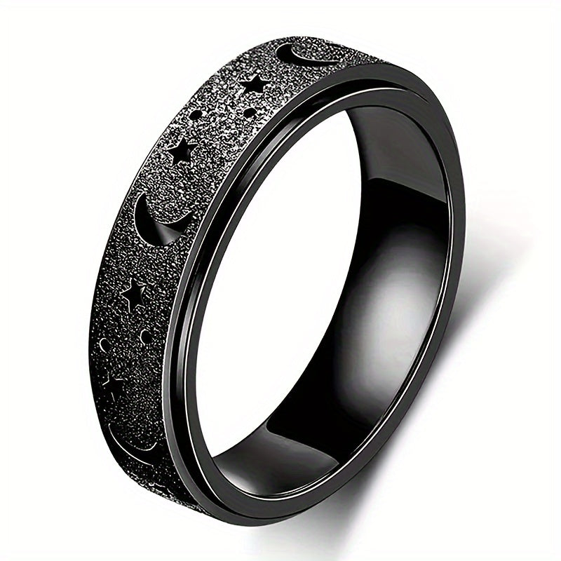 Stainless steel vibrating ring with rotating design