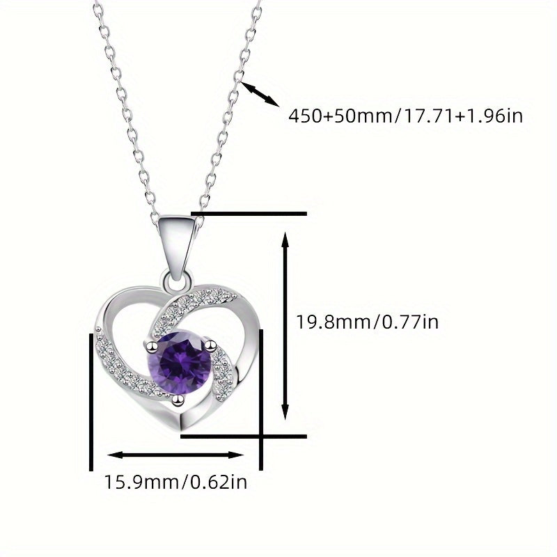 S925 Silver Elegant Heart Shaped Necklace with Zircon