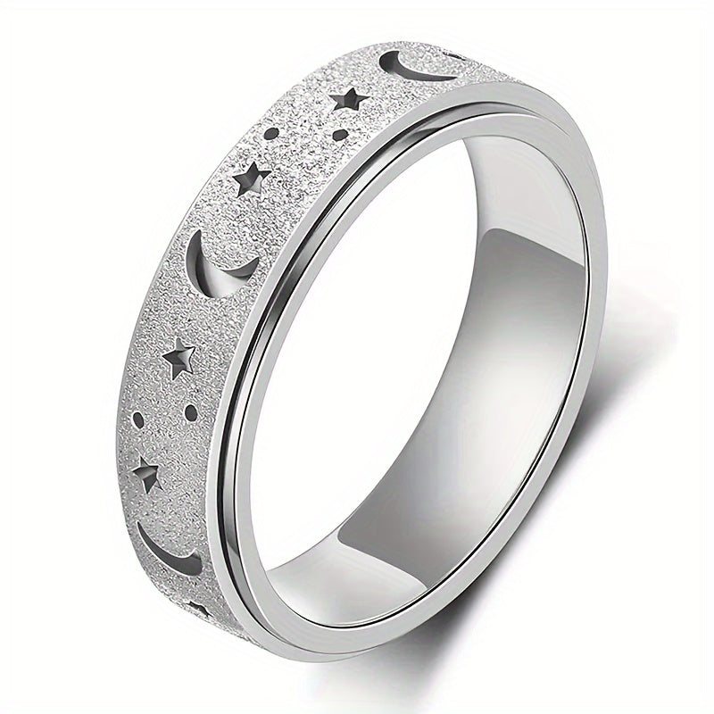 Stainless steel vibrating ring with rotating design