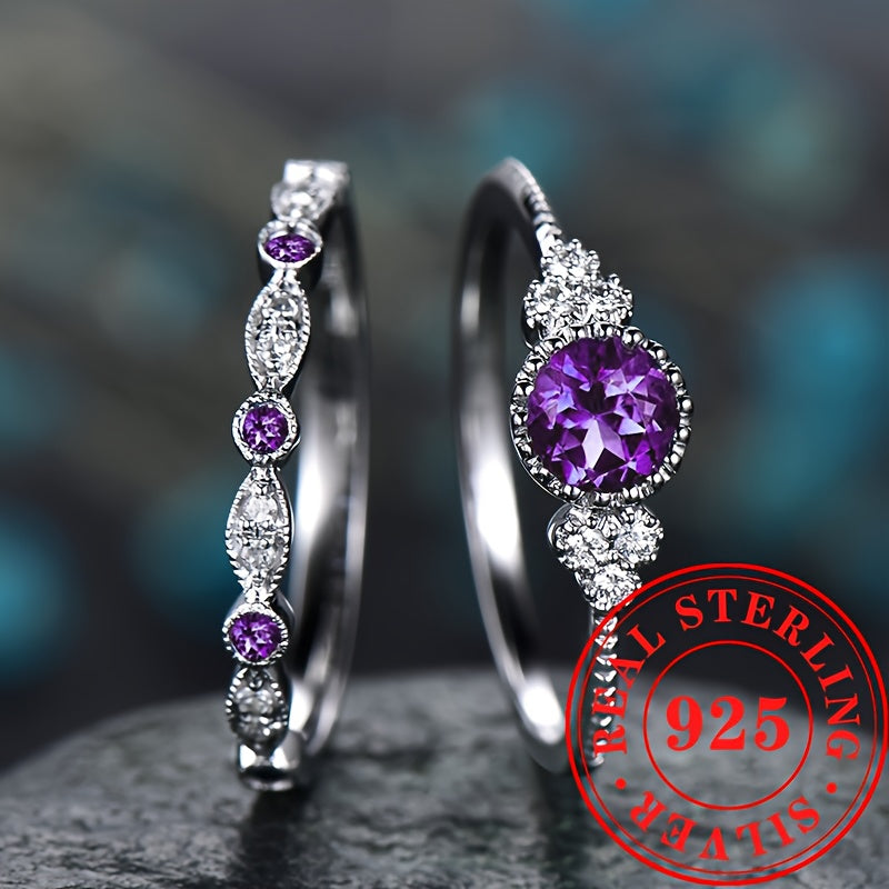 Two 925 sterling silver rings with synthetic stone