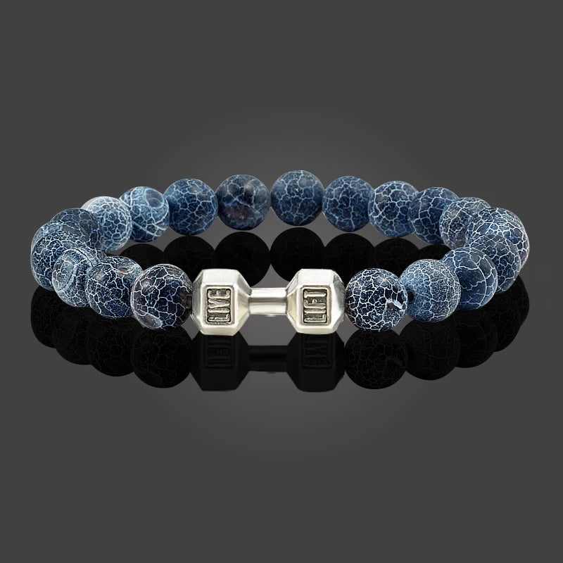 Natural volcanic stone beaded bracelet 