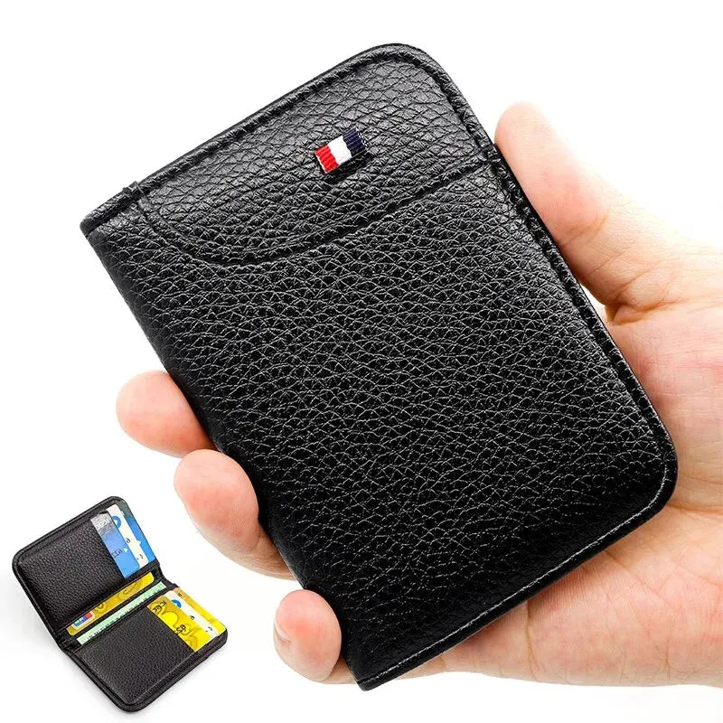 Super slim small leather wallet for men 