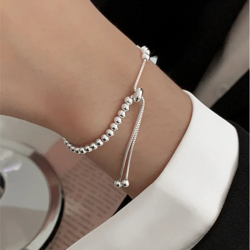 925 Sterling Silver Beads Bracelet 