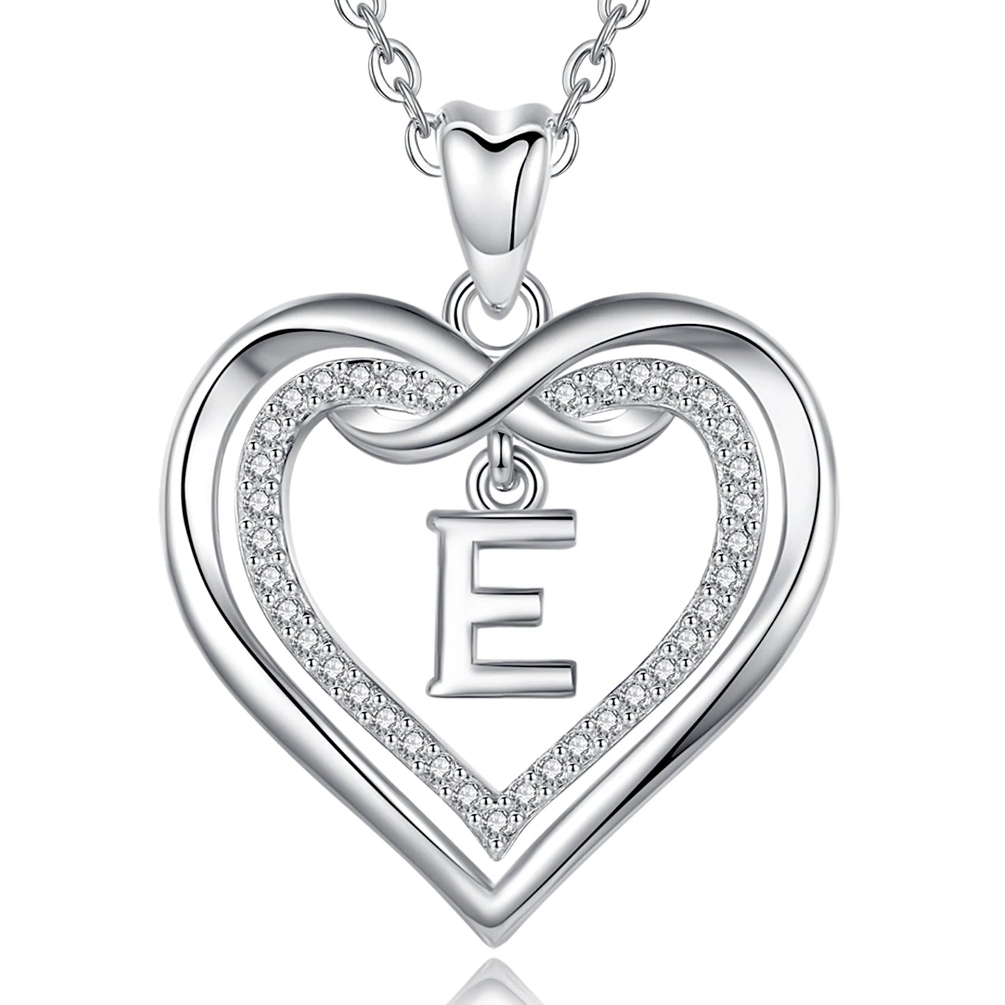 925 Silver Zircon Heart Necklace 