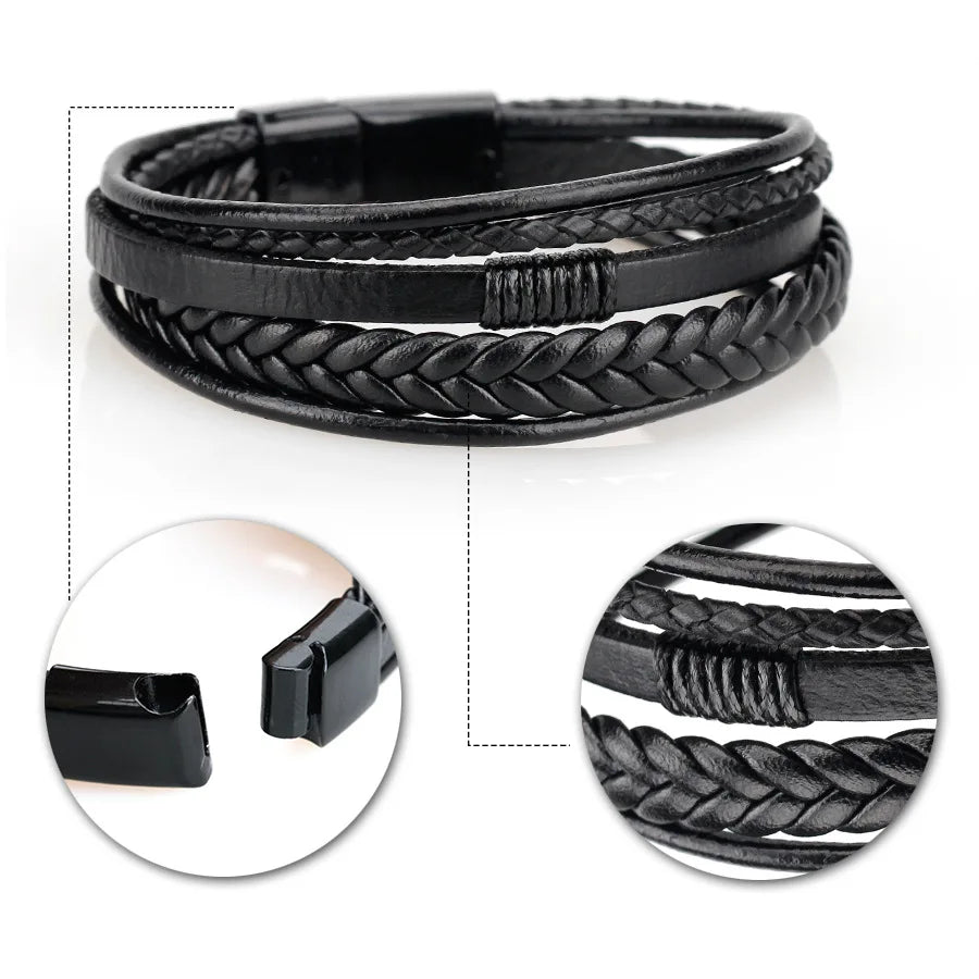 Trendy Multilayer Leather Bracelet 