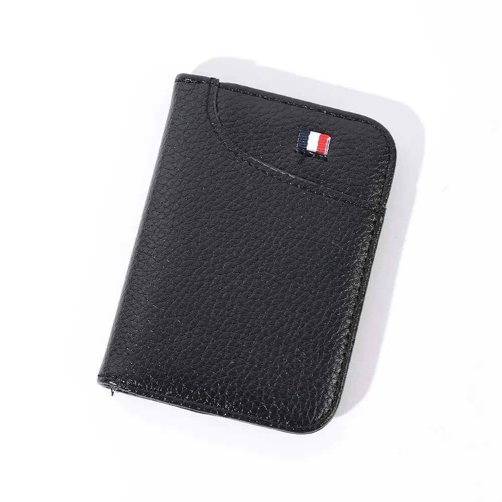 Super slim small leather wallet for men 