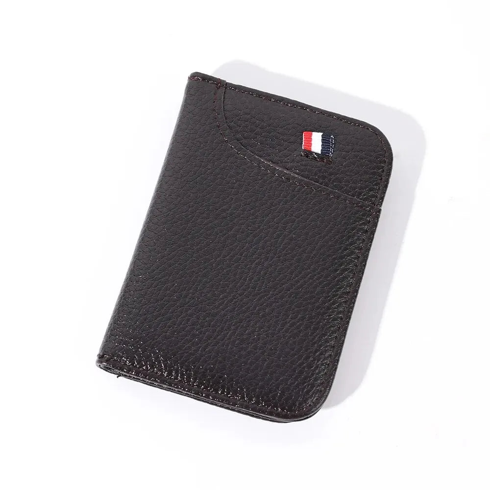 Super slim small leather wallet for men 