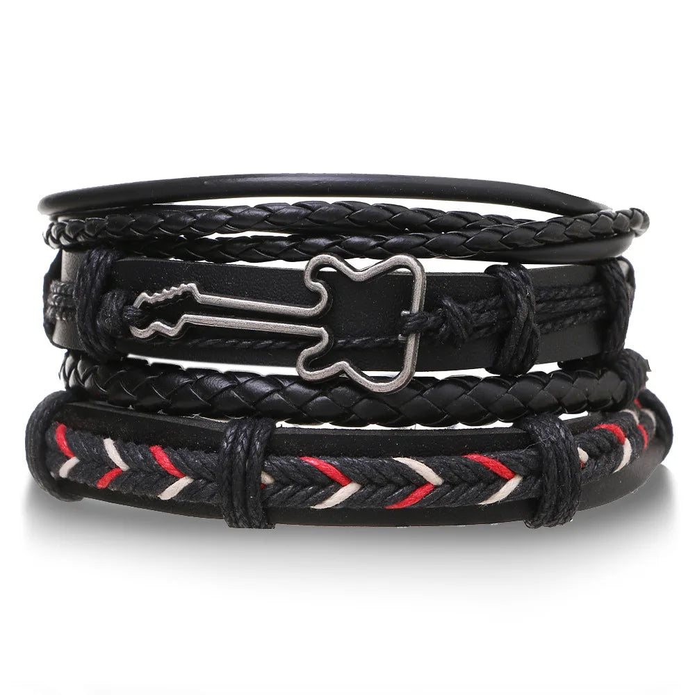 Beaded leather bracelets for men 