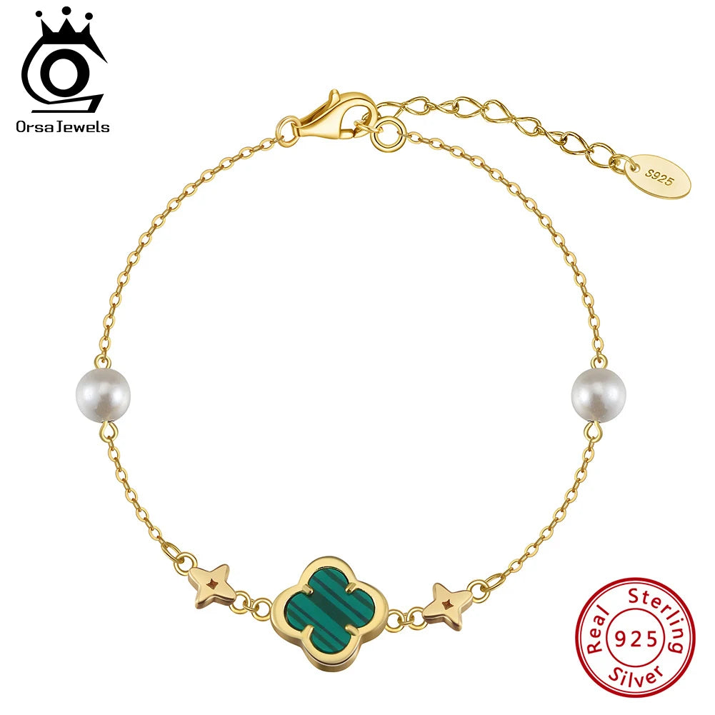 925 Luxury Four Leaf Clover Bracelet 