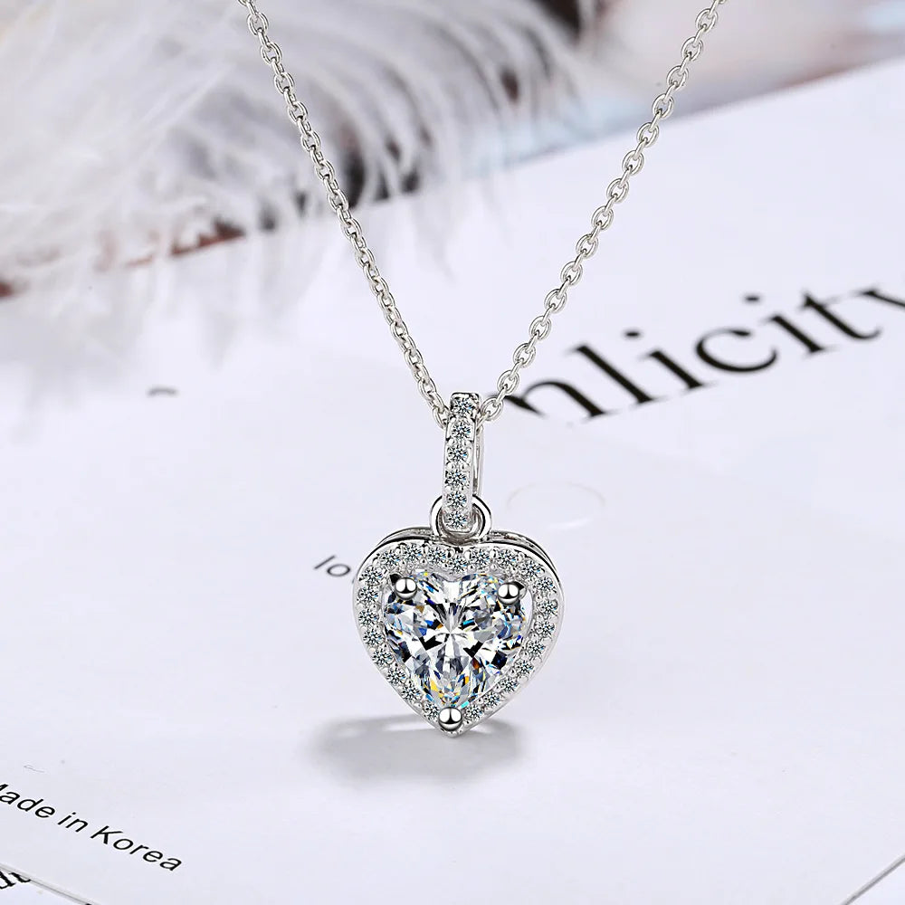 925 silver heart necklace 