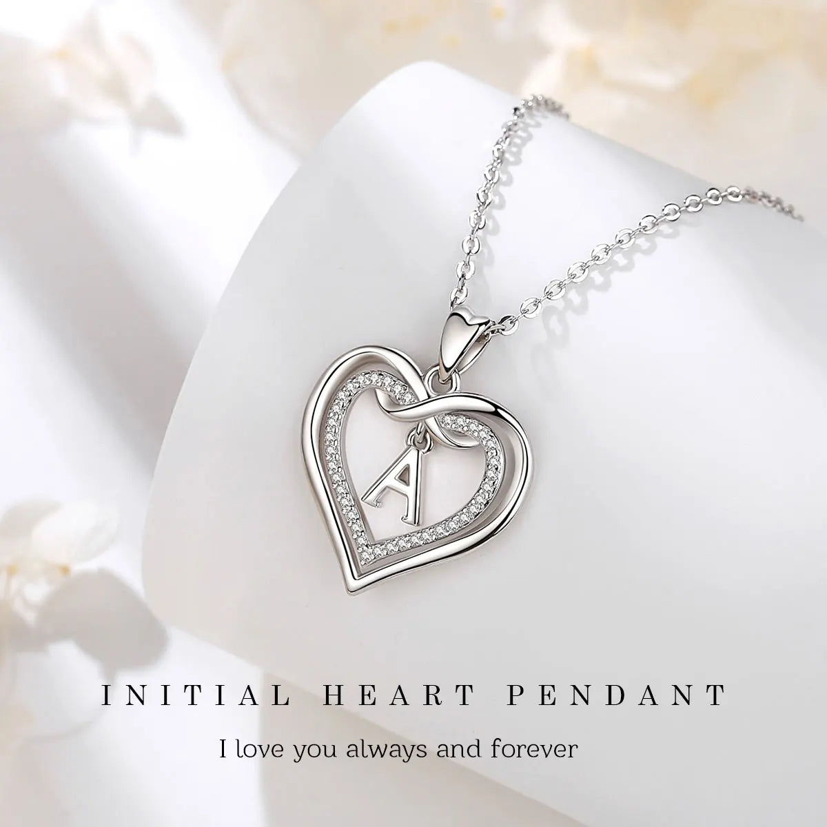 925 Silver Zircon Heart Necklace 