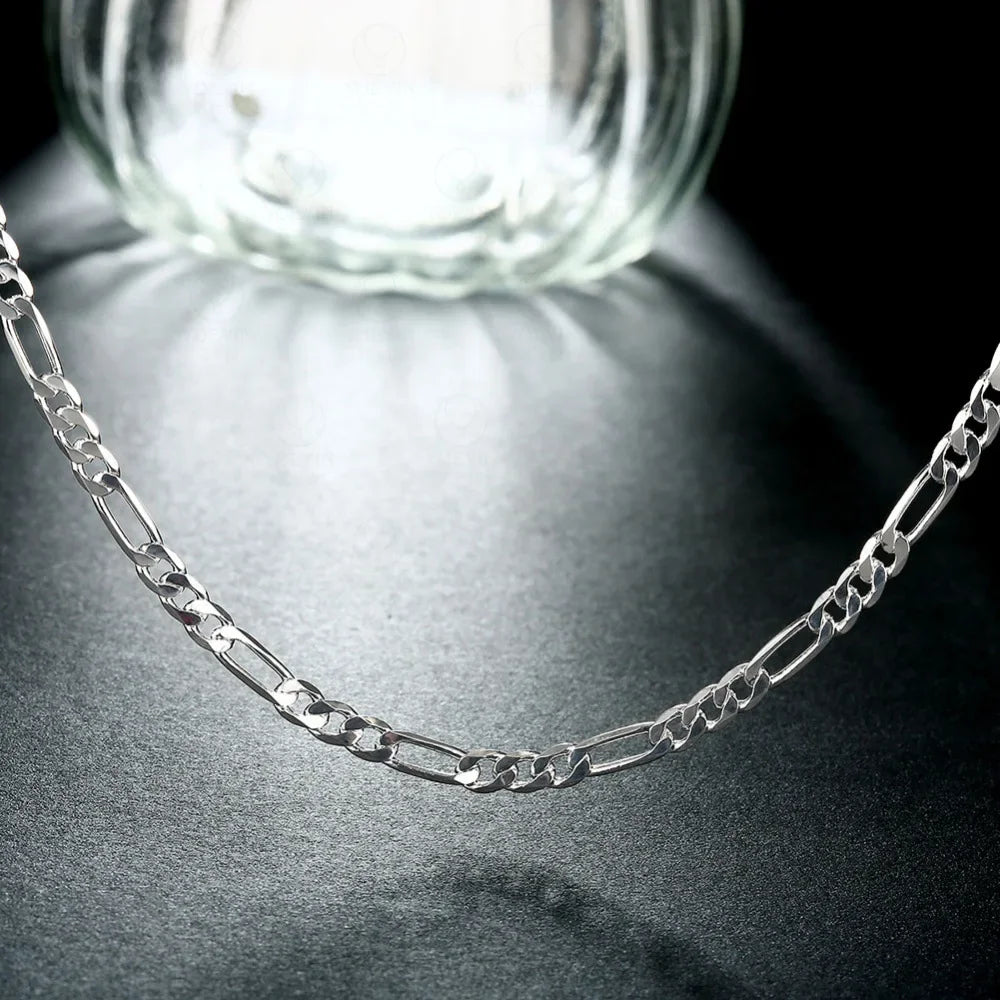 Long Figaro necklace 925 silver 