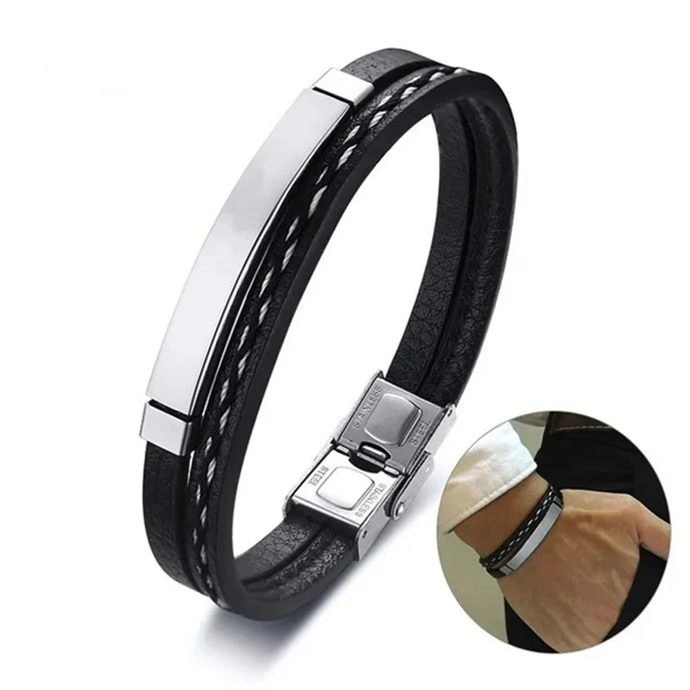 Swiss leather bracelet