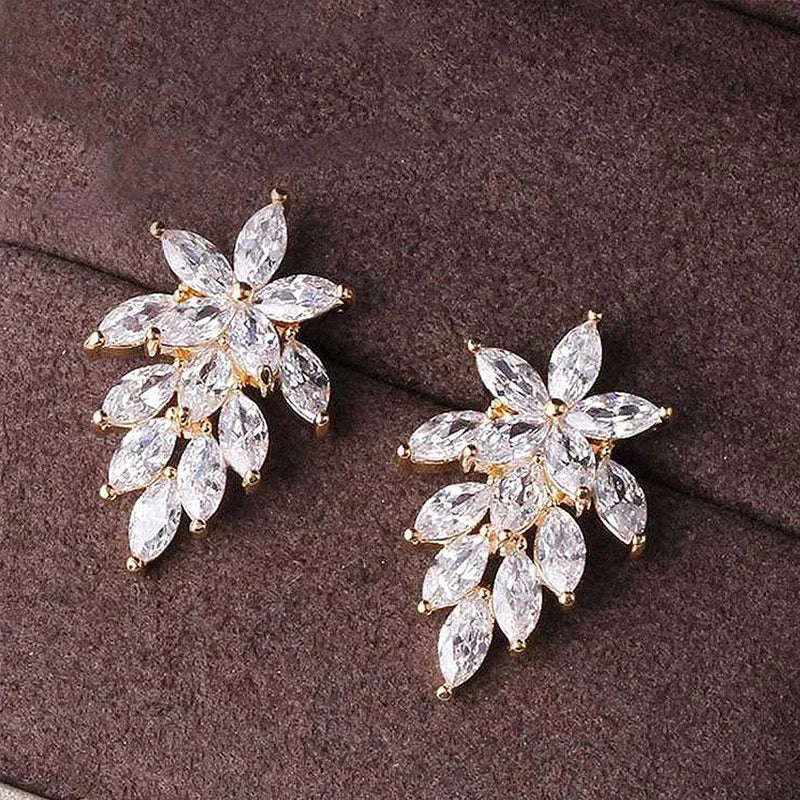 Sparkling Cubic Zirconia Ear Piercing Earrings 