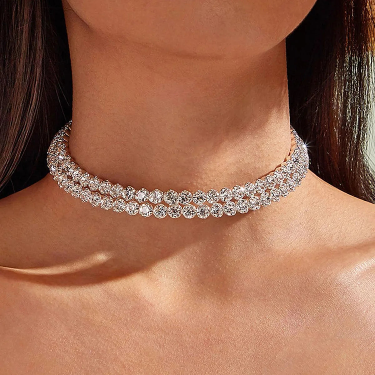 Classic silver choker necklace 